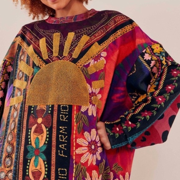 FARM Rio Tops - FARM Rio Mixed Scarves Oversized Sweatshirt
